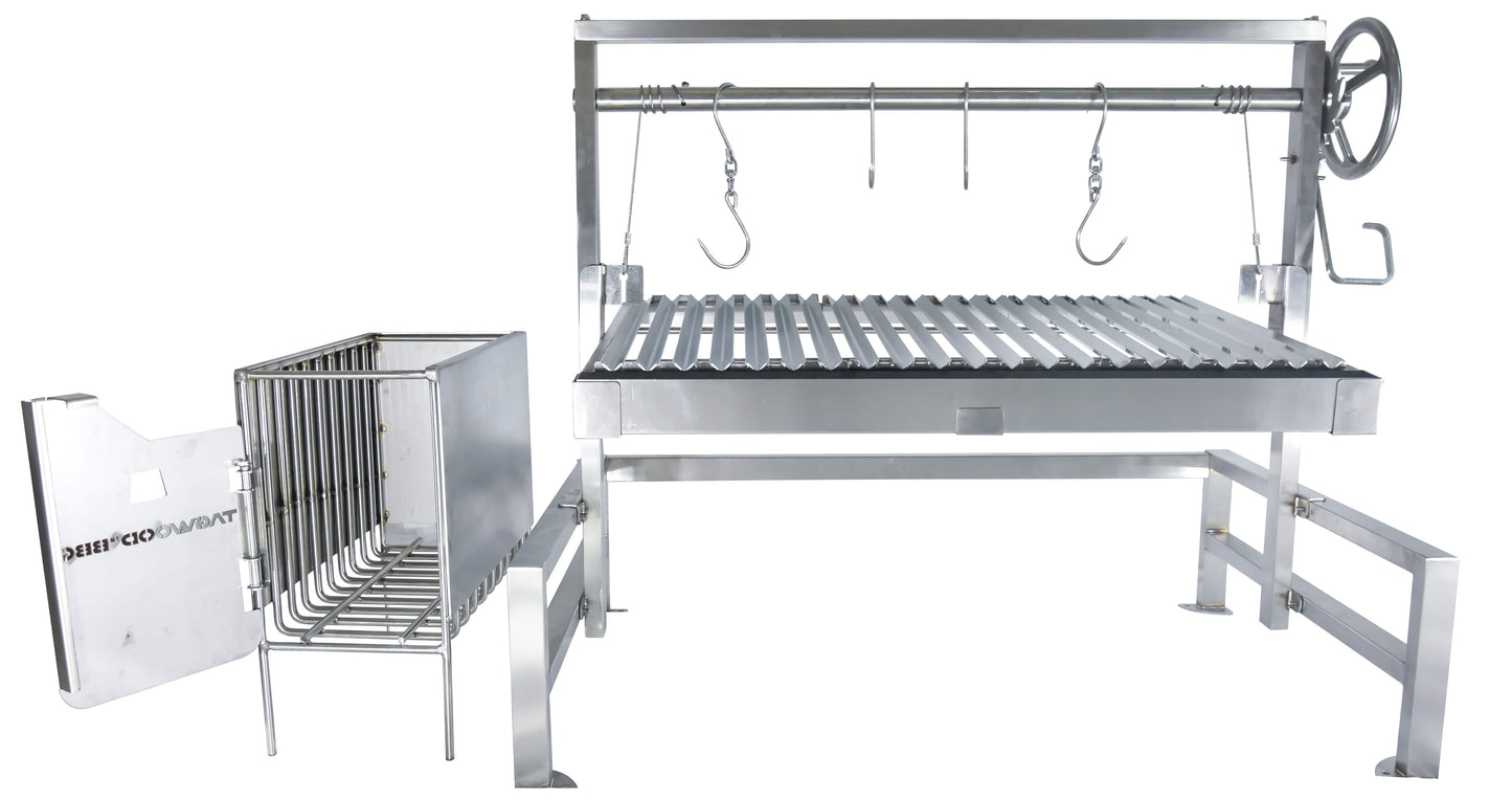 Tagwood BBQ Insert Style Argentine Santa Maria Wood Fire & Charcoal Gaucho Grill without firebricks | BBQ09SS --