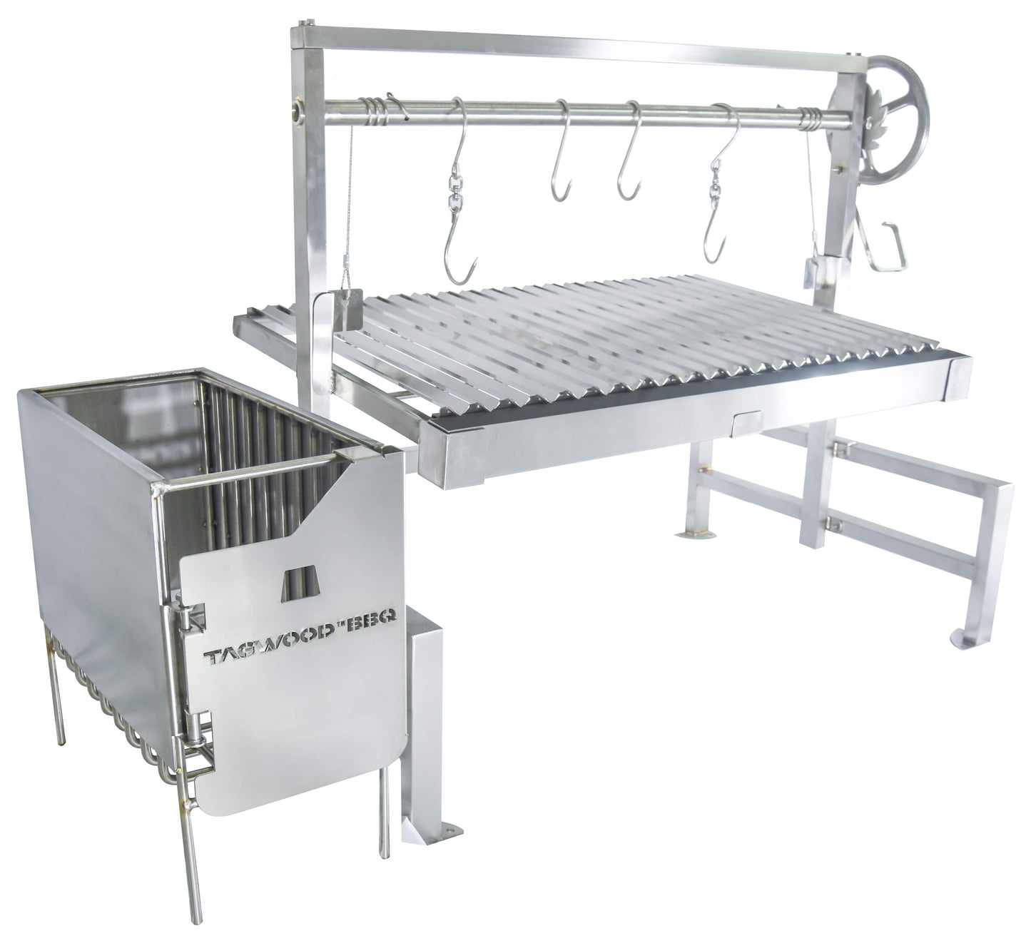 Tagwood BBQ Insert Style Argentine Santa Maria Wood Fire & Charcoal Gaucho Grill without firebricks | BBQ09SS --