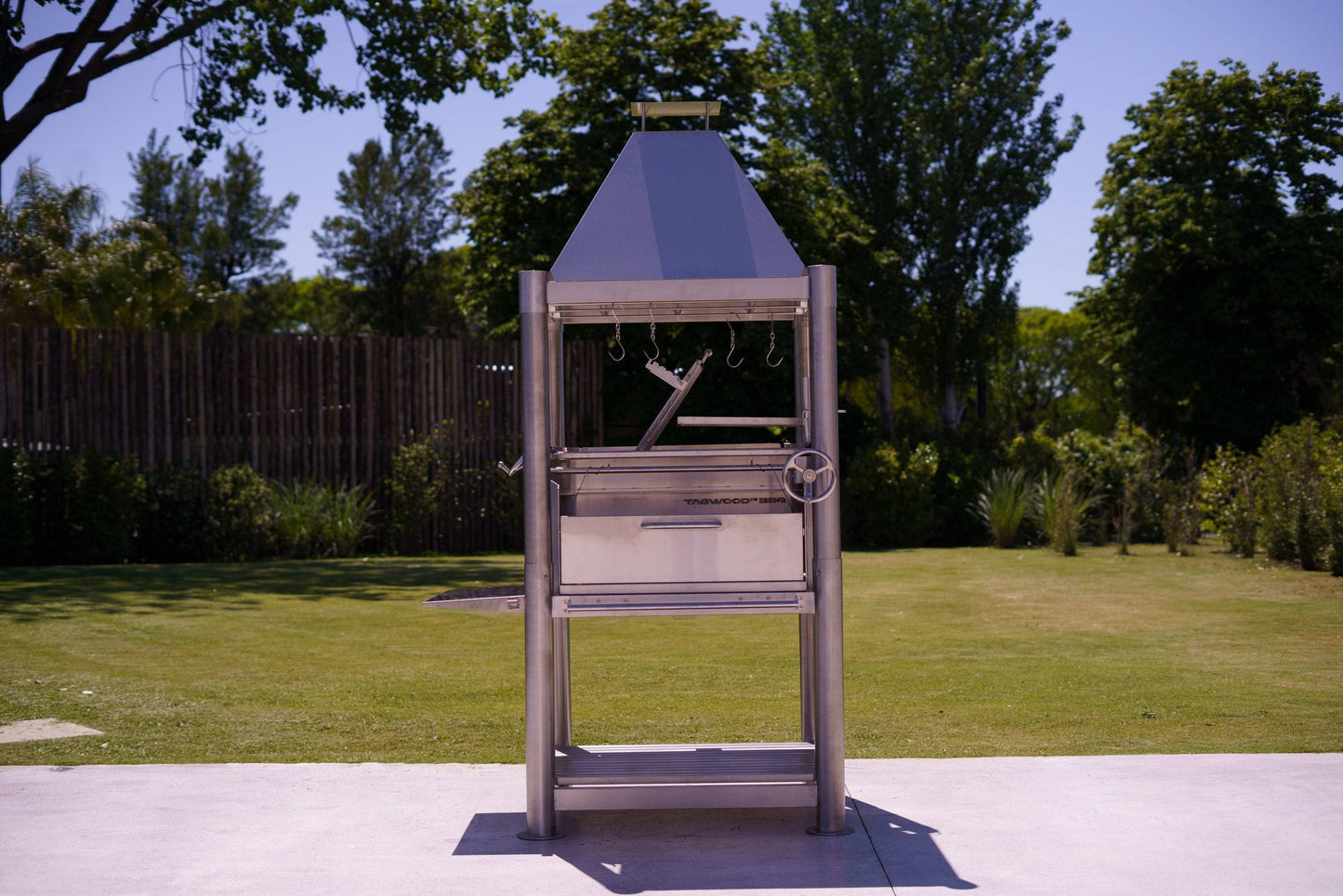 Tagwood BBQ Argentine Santa Maria Wood Fire & Charcoal Gaucho Grill all Stainless Steel | BBQ02SS OPEN FIRE COOKING -