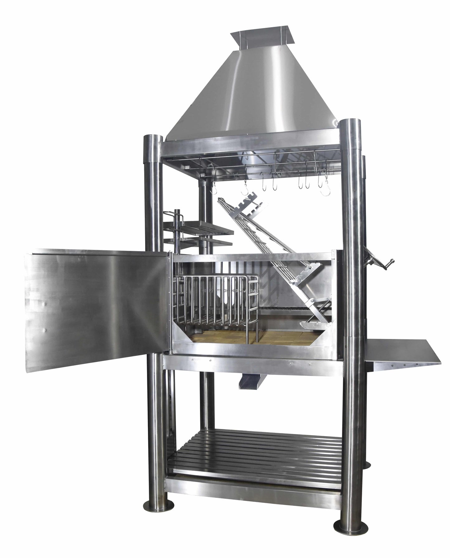 Tagwood BBQ Argentine Santa Maria Wood Fire & Charcoal Gaucho Grill all Stainless Steel | BBQ02SS OPEN FIRE COOKING -