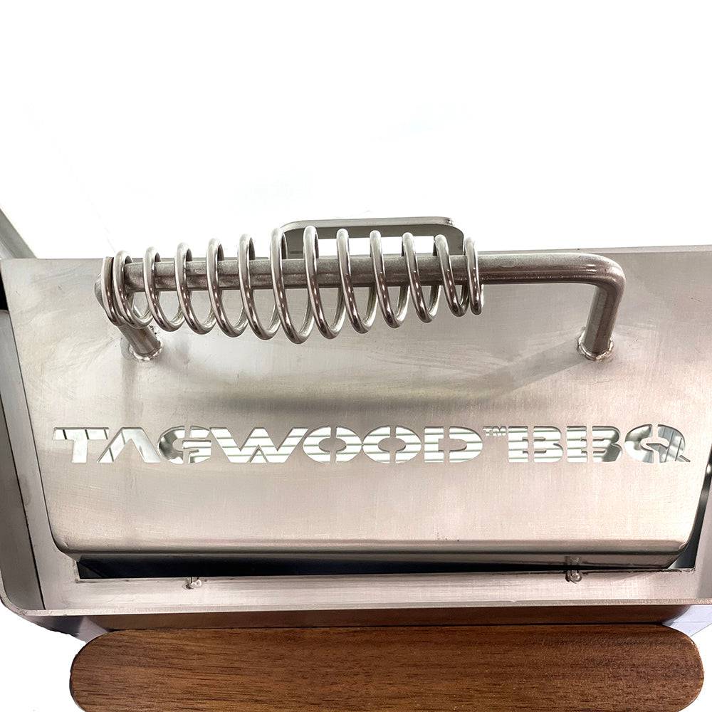 Tagwood BBQ Table Top Warming Brazier | Stainless steel and Acacia wood | BBQ07SS--