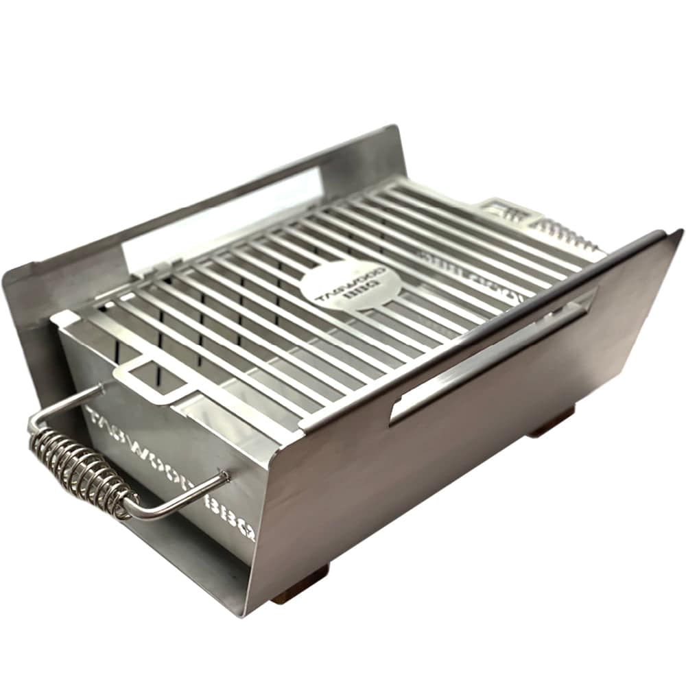 Tagwood BBQ Table Top Warming Brazier | Stainless steel and Acacia wood | BBQ07SS--