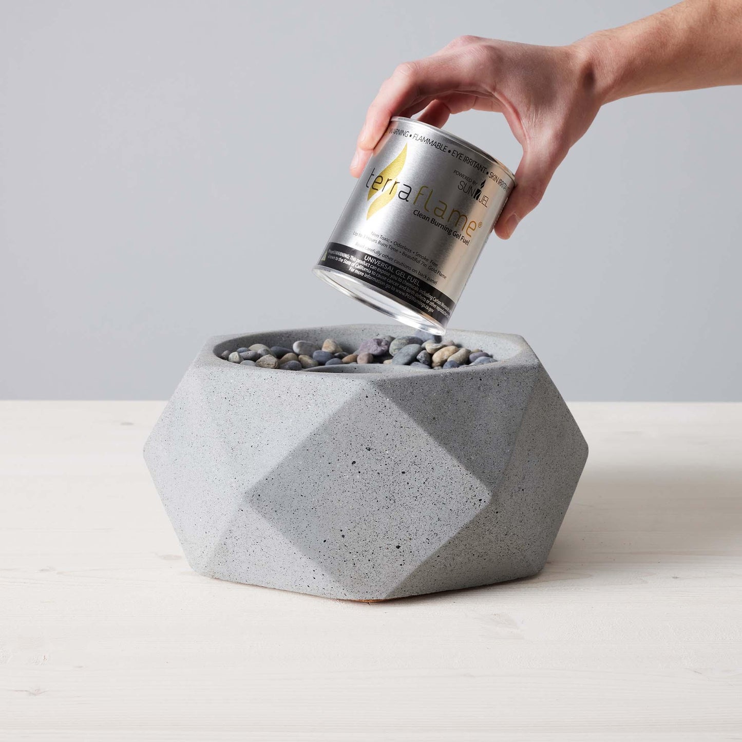 Geo Table Top Fire Bowl - Pewter