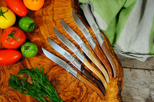 Laguiole Style de Vie Luxury Steak Knife Set Mixed Wood 6Pc