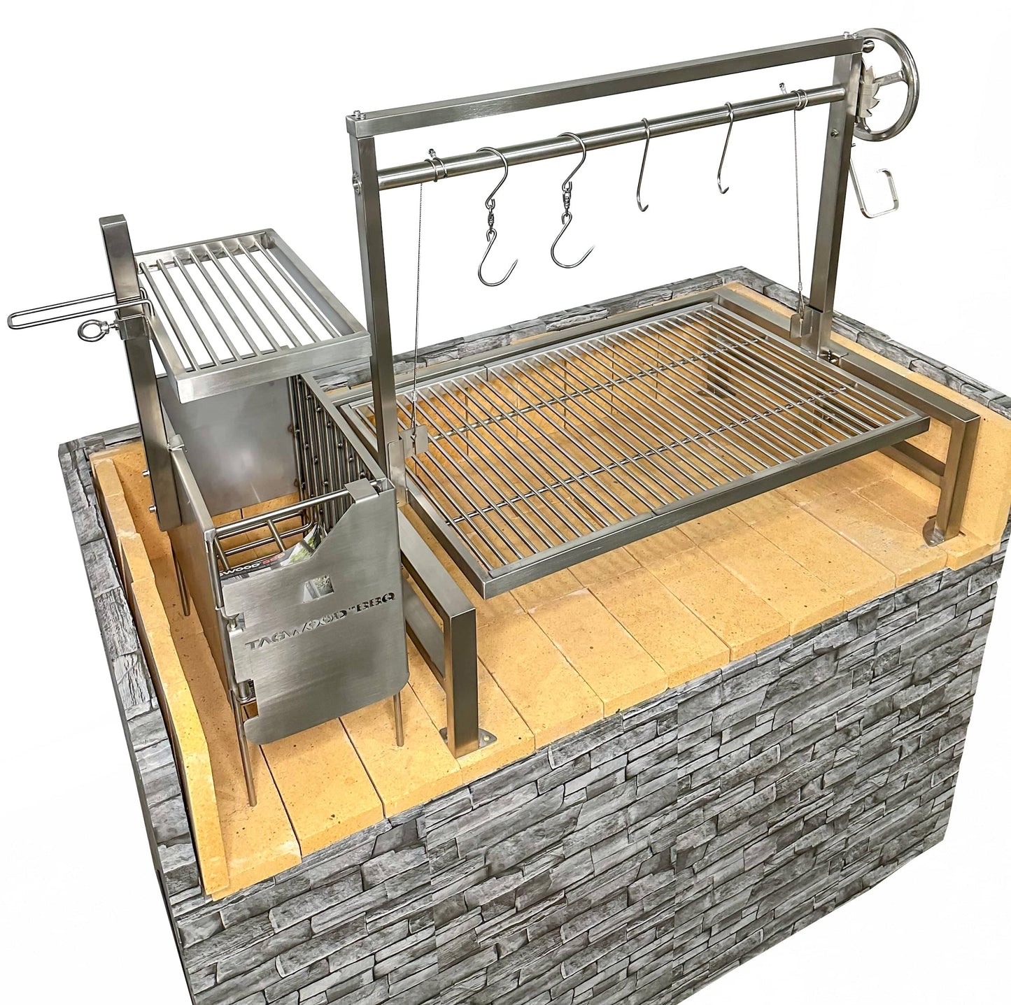 Tagwood BBQ Insert Style Argentine Santa Maria Wood Fire & Charcoal Gaucho Grill without firebricks | BBQ09SS --