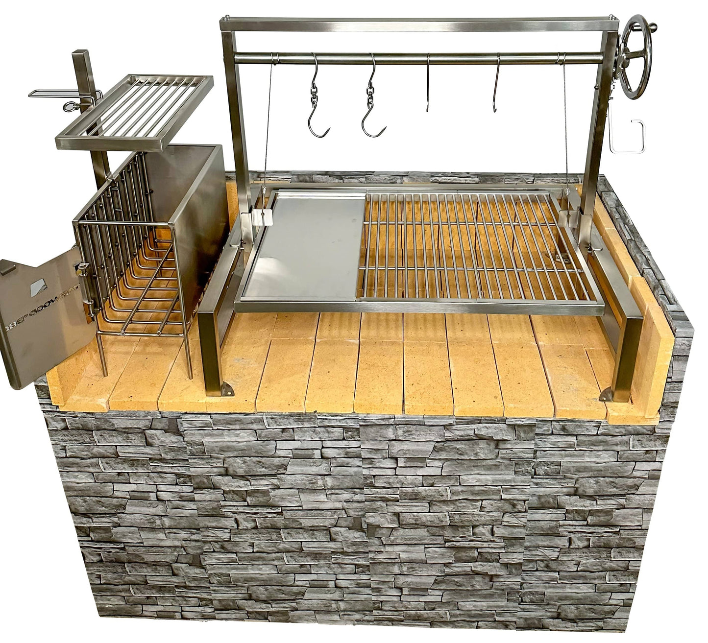Tagwood BBQ Insert Style Argentine Santa Maria Wood Fire & Charcoal Gaucho Grill without firebricks | BBQ09SS --