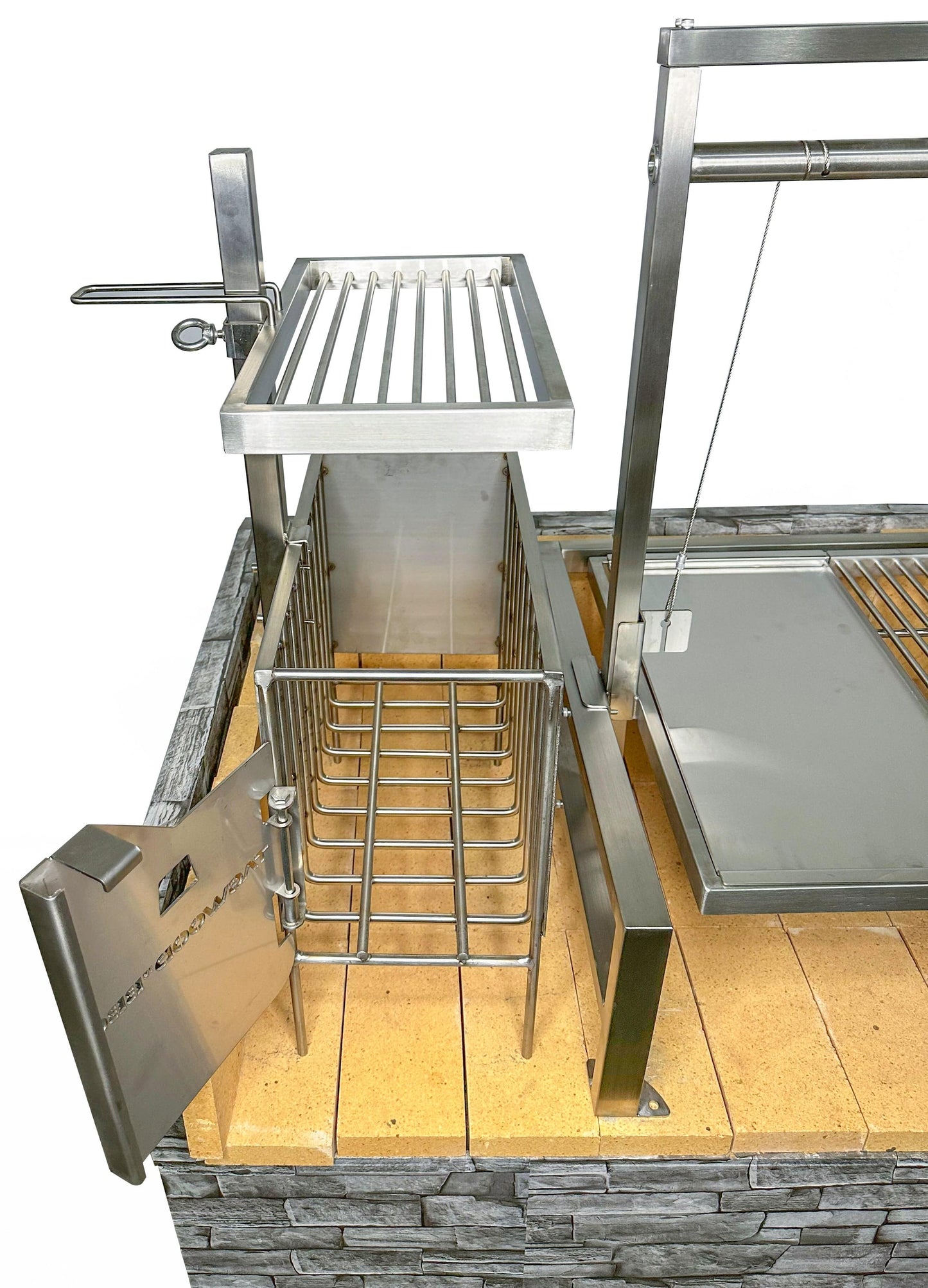 Tagwood BBQ Insert Style Argentine Santa Maria Wood Fire & Charcoal Gaucho Grill without firebricks | BBQ09SS --