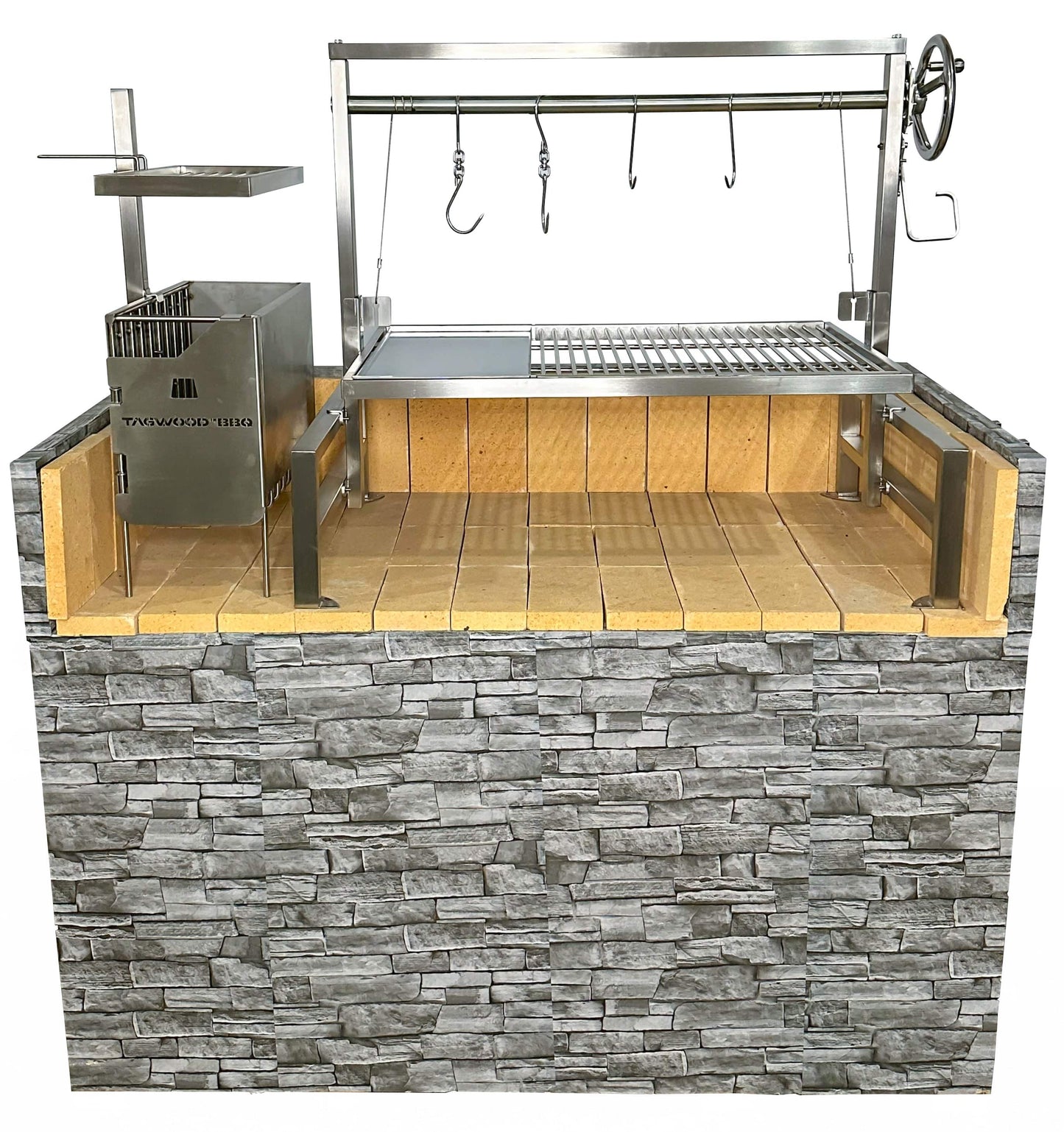 Tagwood BBQ Insert Style Argentine Santa Maria Wood Fire & Charcoal Gaucho Grill without firebricks | BBQ09SS --