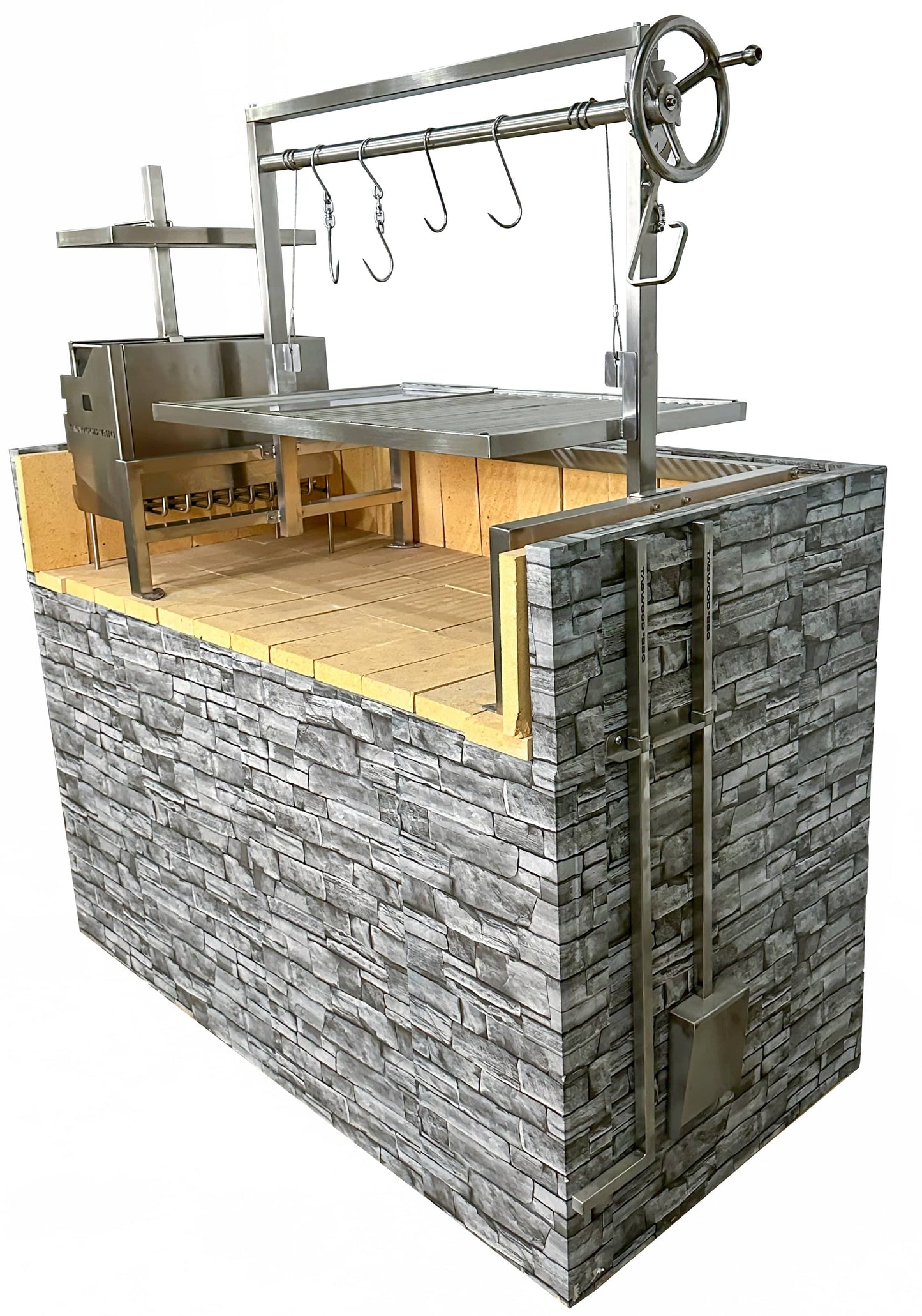 Tagwood BBQ Insert Style Argentine Santa Maria Wood Fire & Charcoal Gaucho Grill without firebricks | BBQ09SS --