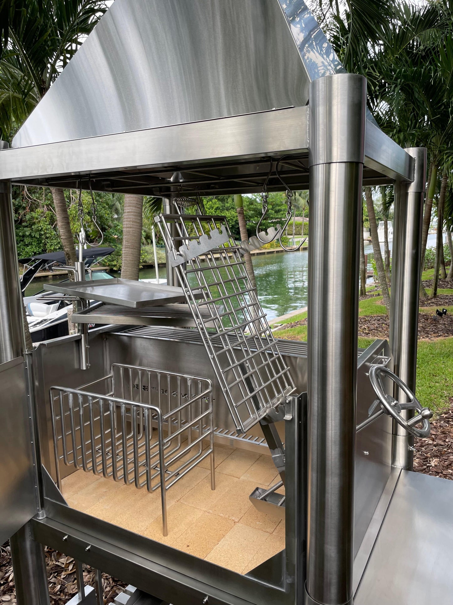 Tagwood BBQ Argentine Santa Maria Wood Fire & Charcoal Gaucho Grill all Stainless Steel | BBQ02SS OPEN FIRE COOKING -