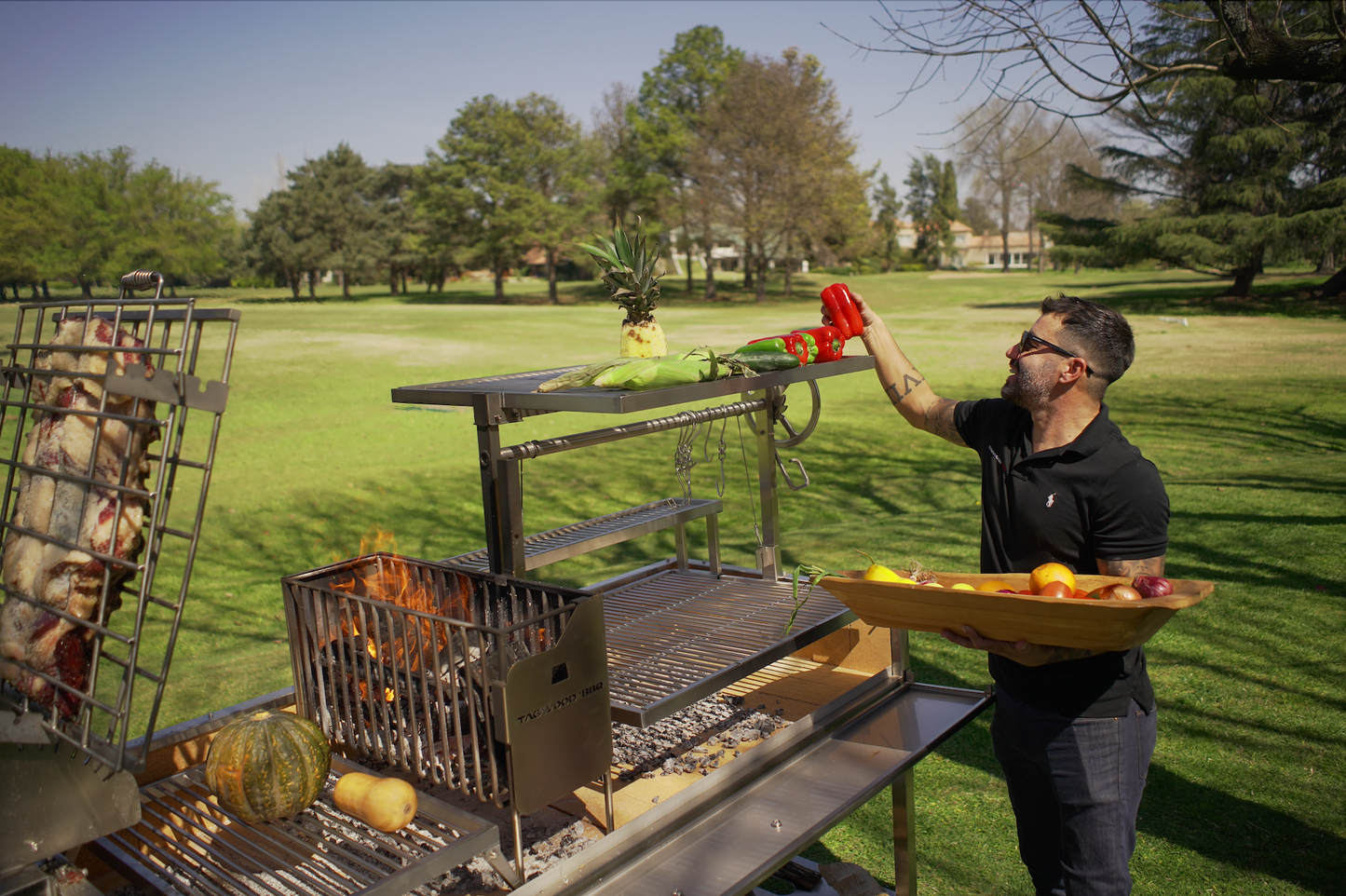 Tagwood BBQ Argentine Santa Maria Wood Fire & Charcoal Gaucho Grill | BBQ26SS --
