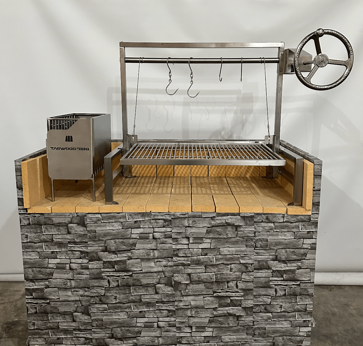 Tagwood BBQ Insert Style Argentine Santa Maria Wood Fire & Charcoal Gaucho Grill without firebricks | BBQ09SS --