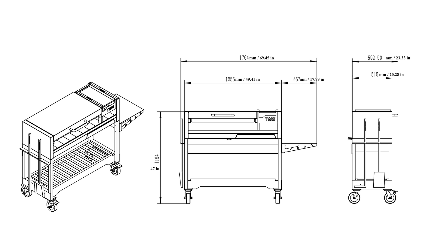 Tagwood BBQ Argentine Wood Fire & Charcoal Gaucho Grill | BBQ18SS-- PRE-ORDER