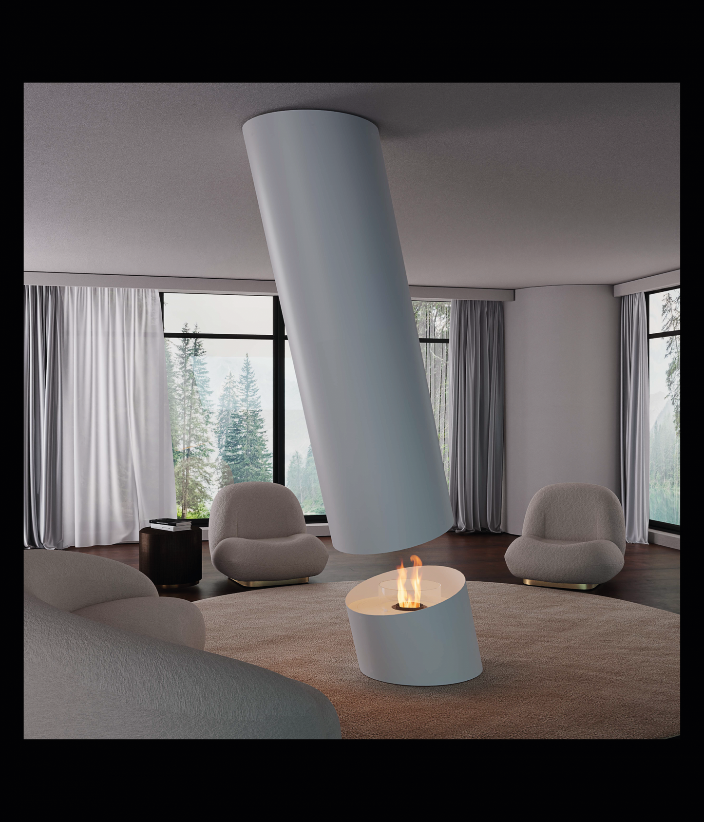 Contour 13 Suspended Fireplace