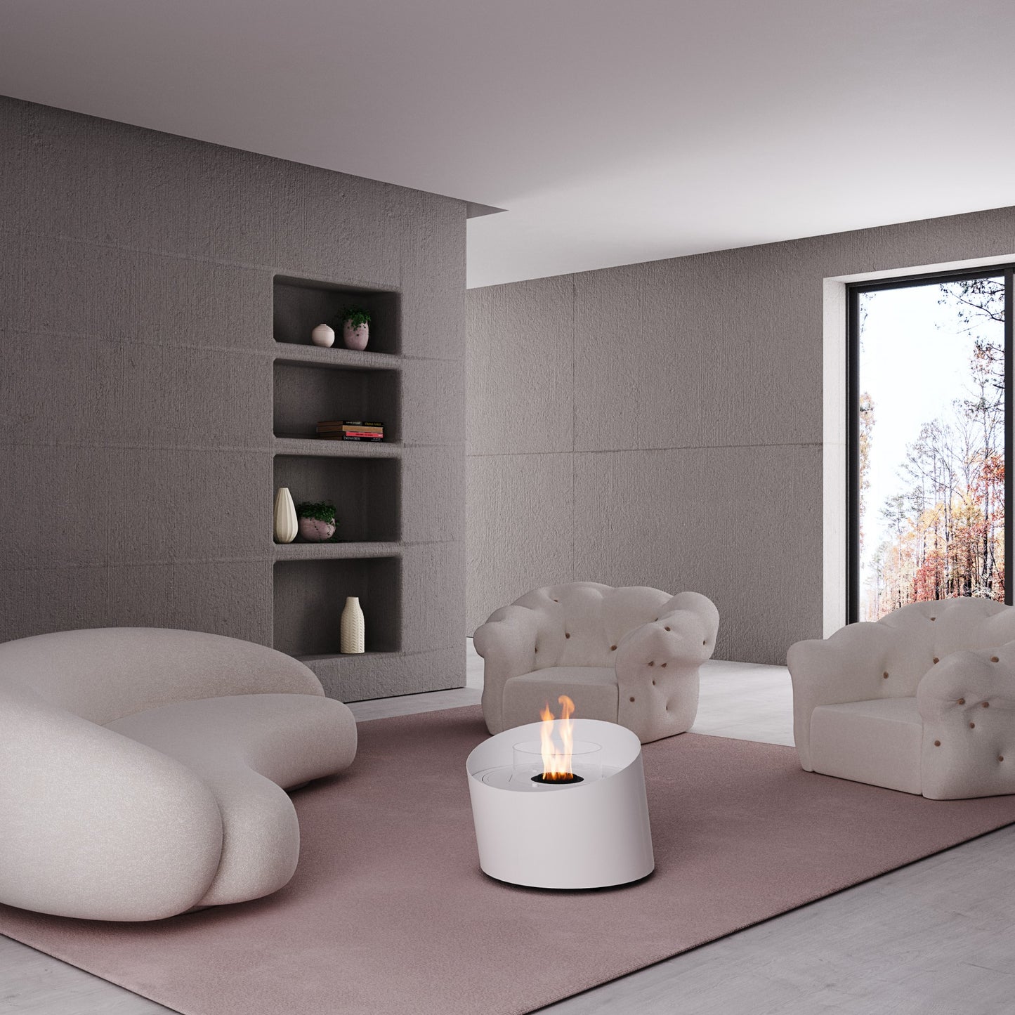 Contour Floor Mounted Fireplace