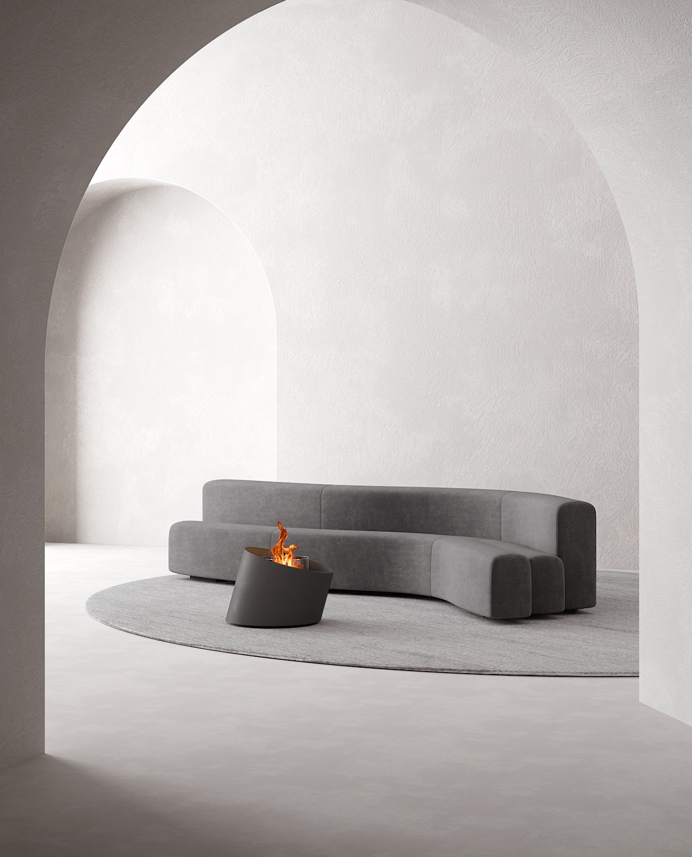 Contour Floor Mounted Fireplace