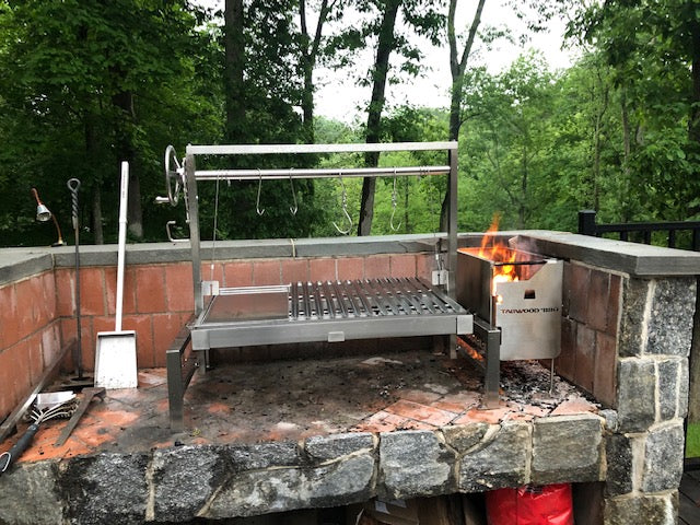 Tagwood BBQ Insert Style Argentine Santa Maria Wood Fire & Charcoal Gaucho Grill without firebricks | BBQ09SS --