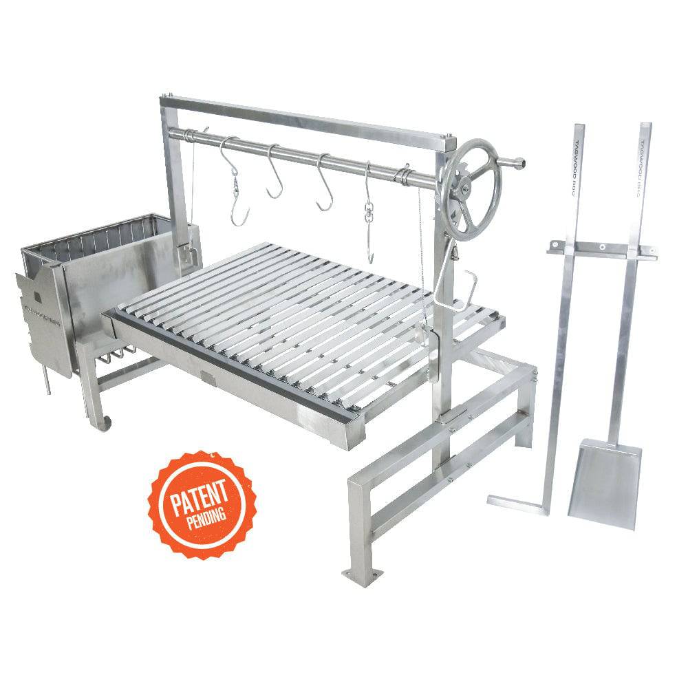 Tagwood BBQ Insert Style Argentine Santa Maria Wood Fire & Charcoal Gaucho Grill without firebricks | BBQ09SS --