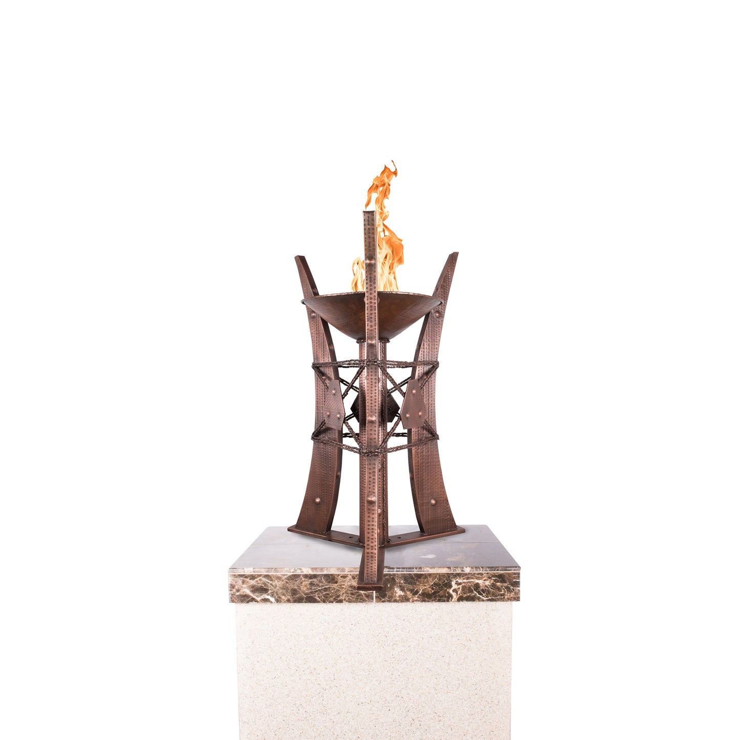 Bastille Hammered Copper Column Ornament - Column Mount