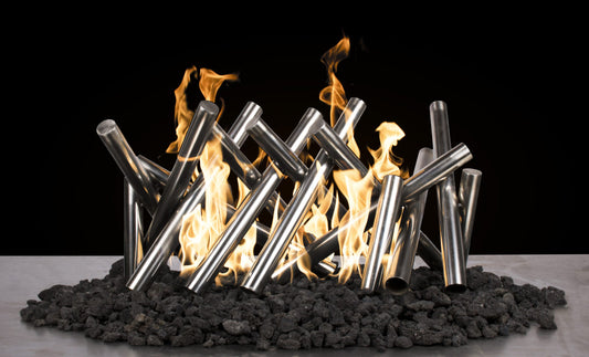 Polished Stainless Steel Logs - 24" x 10"