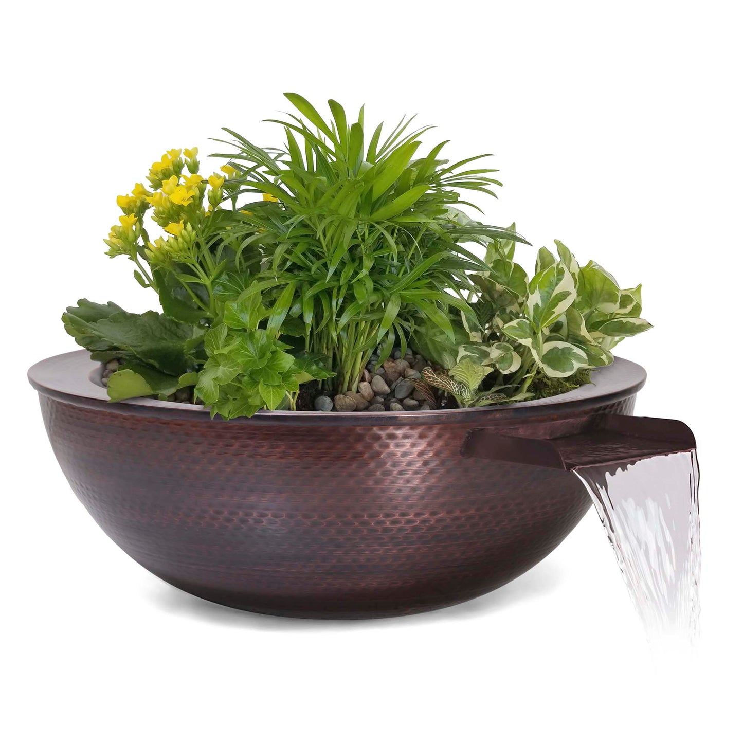 Sedona Planter & Water Bowl - Hammered Patina Copper