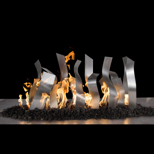 Stainless Steel Tangled Fireplace Burner - 24" x 8"
