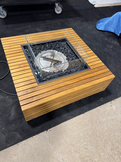 Showroom Teak EcoSmart Fire Base 40 Fire Pit Table Propane