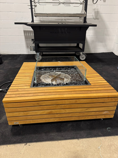 Showroom Teak EcoSmart Fire Base 40 Fire Pit Table Propane