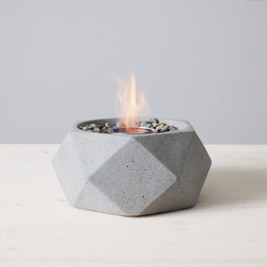 Geo Table Top Fire Bowl - Pewter