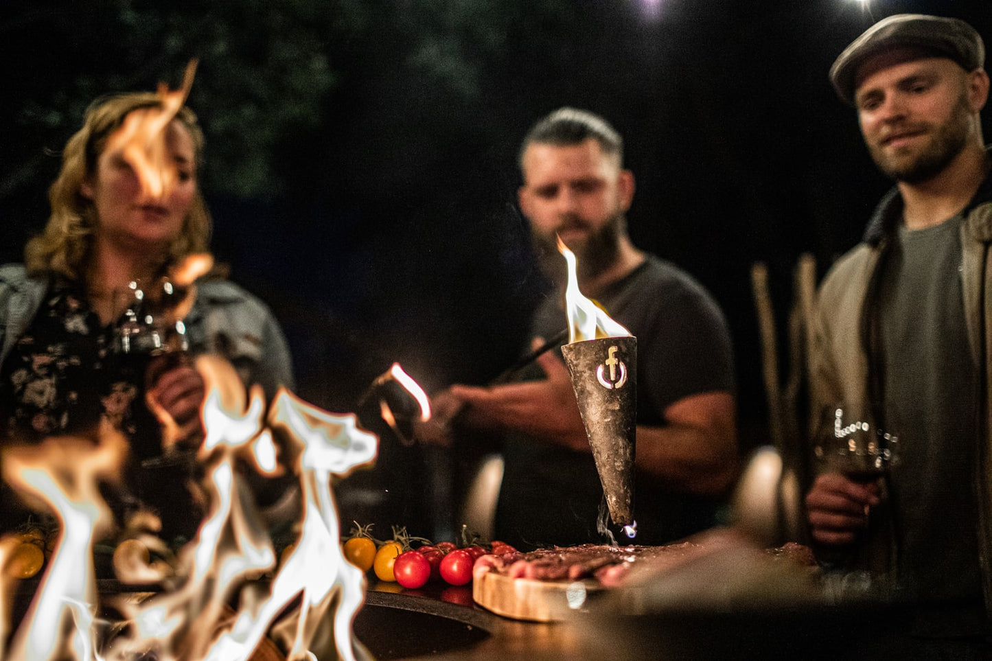 Cast Iron Churrasco Flambadou with Olive Wood Handle