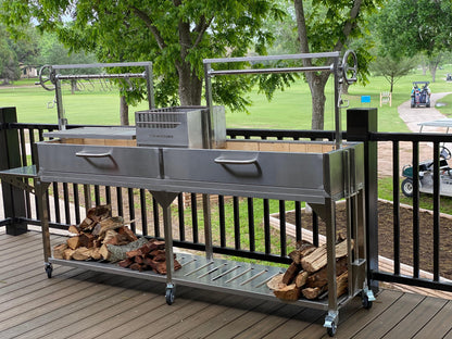 Tagwood BBQ Double Argentine Santa Maria Wood Fire & Charcoal Gaucho Grill | BBQ04SS - SPECIAL ORDER ONLY -  Estimated 14-20 weeks
