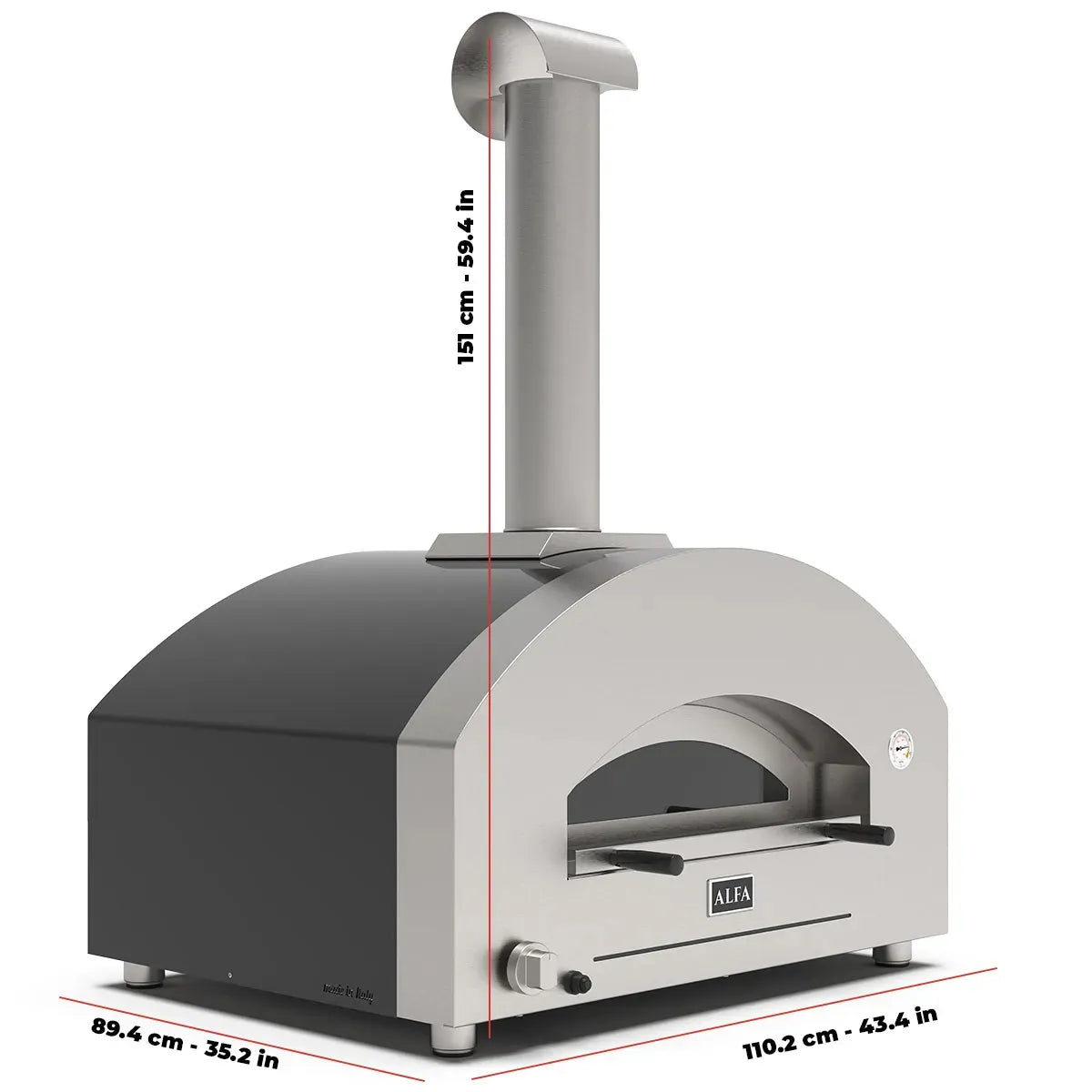 Futuro 4 Pizze Hybrid (Gas + Wood) Fired Pizza Oven