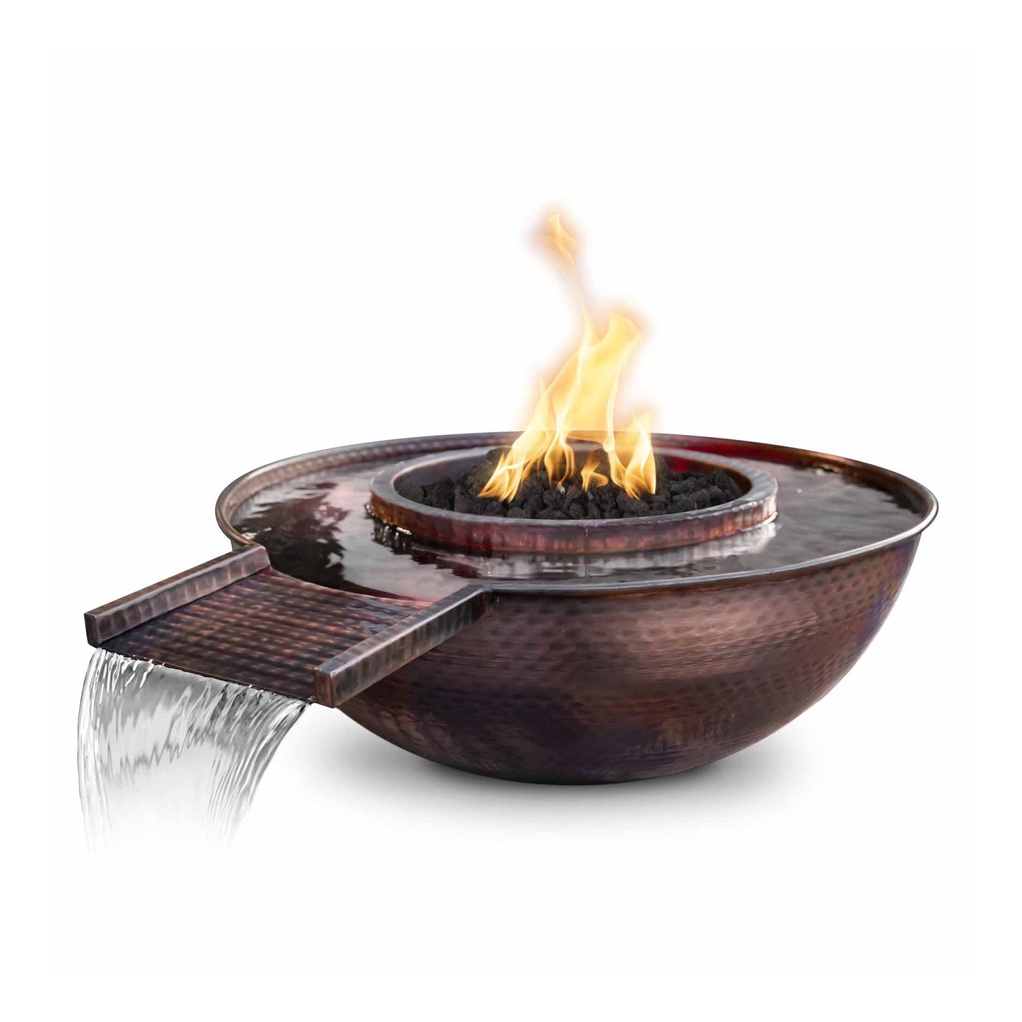 Sedona Fire & Water Bowl Copper Gravity Spill, Hammered Copper