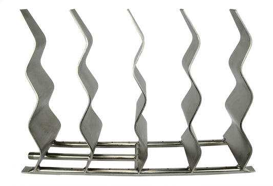 Stainless Steel Fireplace Waves - 30" x 6"